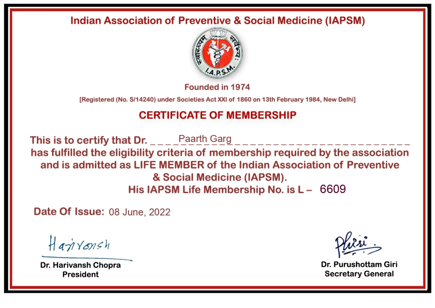 Certificate 1
