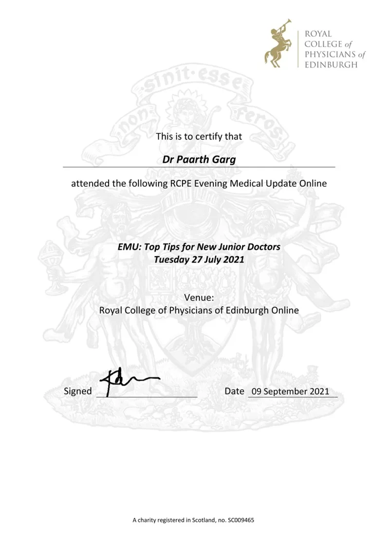Certificate 70