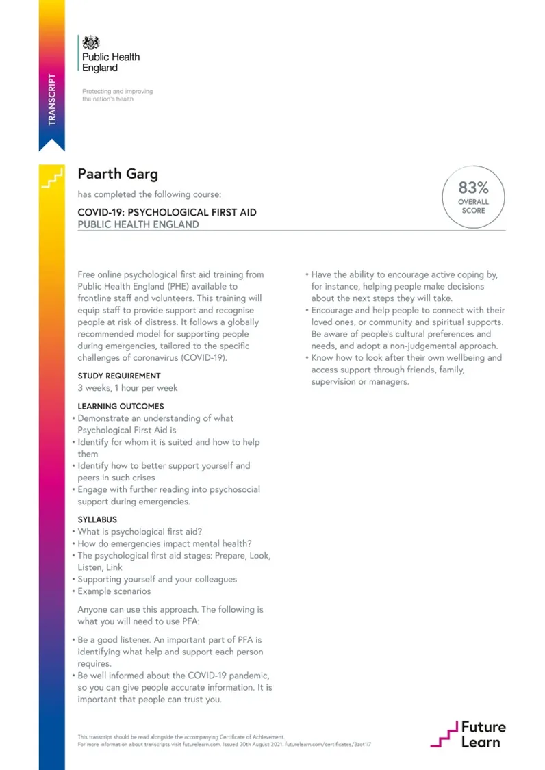 Certificate 72